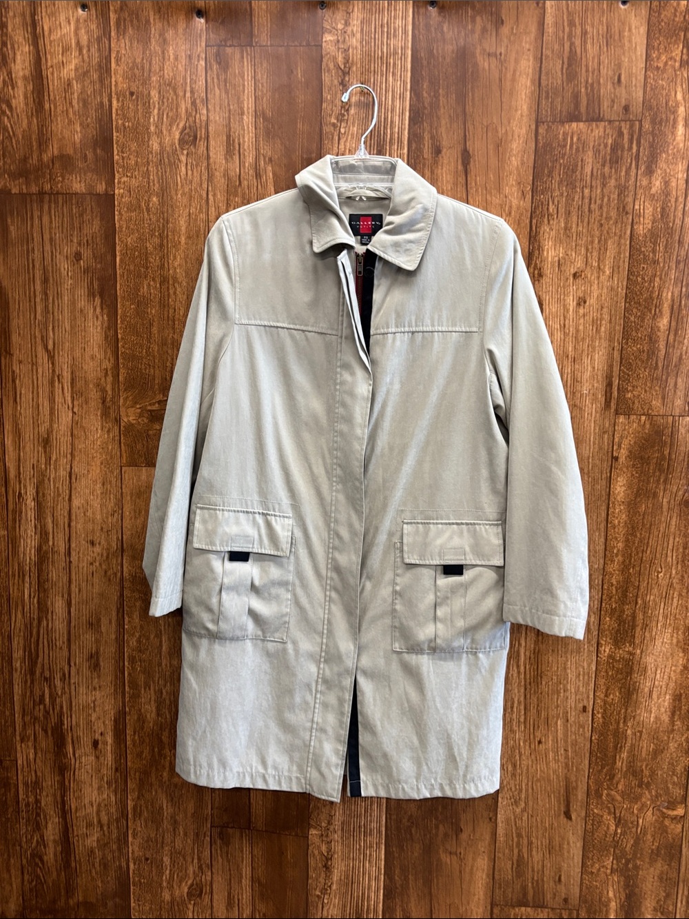 Gallery Light Gray Trench Coat - Casual Collared Overcoat